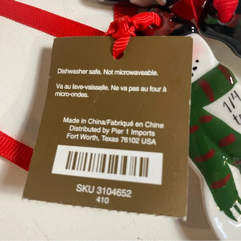 NWT Pier 1 Imports Set Of 4 Snowman Christmas Holiday Measuring Spoons